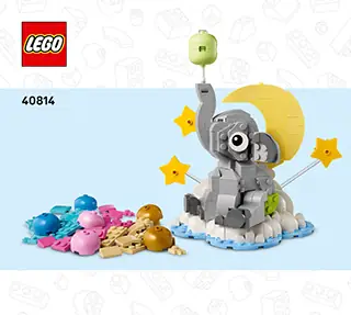 ★ BLUE ELEPHANT★ AIDE brick 03684 LEGO Holiday Baby Elephant in the Sky • Set 40814 • SetDB