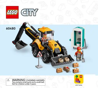 LEGO City Yellow Backhoe Loader • Set 60480 • SetDB