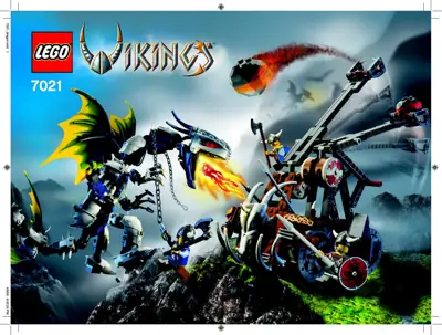 LEGO Vikings Viking Double Catapult vs. the Armored Ofnir Dragon