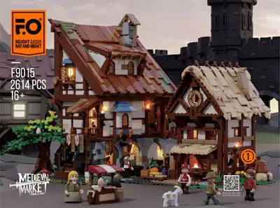 FUNWHOLE Building Bricks Set for Carpentry and Lighting - 496 Pieces Carpenter and Farm Car Display Set Collectible Display Set for Adults and Teens
