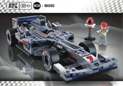 Sluban The SILVER Racing Car • Set M38-B0352 • SetDB