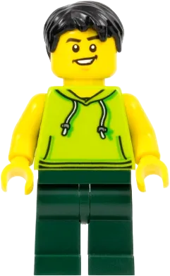 LEGO Brand LEGOLAND Park Visitor Male, Lime Sleeveless Hoodie