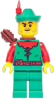 LEGO Other Forest Stronghold Forestman Red, Green Hat, Red Feather LEGO Other Forest Stronghold Forestman Red, Green Hat, Red Feather