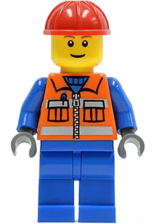 LEGO City Construction Worker Orange Zipper, Safety Stripes