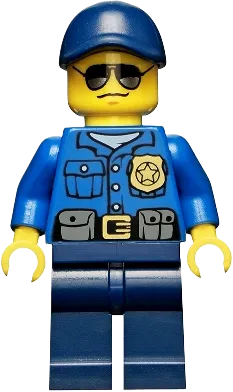 LEGO City Officer Gold Badge Police Hat Beard