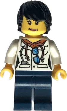 LEGO City Jungle Scientist Female White Lab Coat with Sunglasses