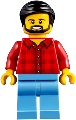 LEGO City Camper Male, Red Plaid Flannel Shirt