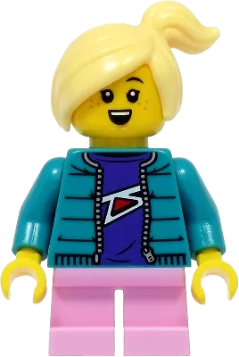 LEGO City Girl Dark Turquoise Jacket Minifig cty1392