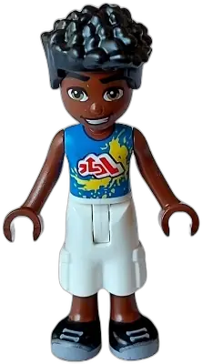 LEGO Friends Zac White and Blue Shirt with Racer