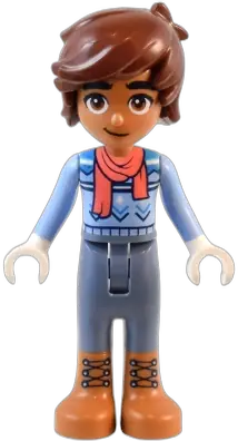 LEGO Friends Zac White and Blue Shirt with Racer