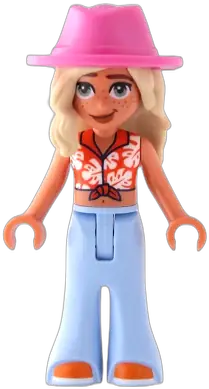 LEGO Friends Sage Reddish Orange Cropped Shirt
