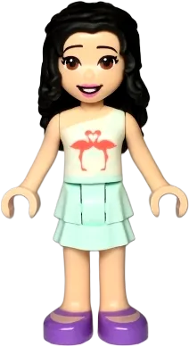 LEGO Friends Emma Dark Pink Top with Bright Pink Circles and