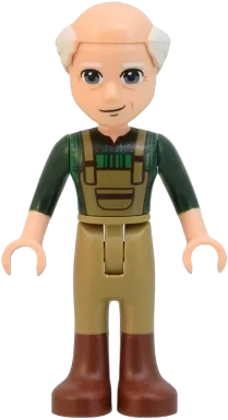 LEGO Friends Marcel Dark Green Plaid Shirt and Overalls