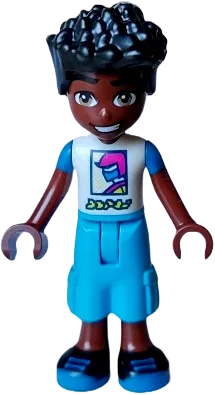LEGO Friends Zac White and Blue Shirt with Racer