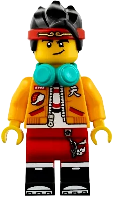 LEGO Monkie Kid Bright Light Orange Open Jacket with Monkey