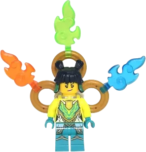 LEGO Monkie Kid Mei Neon Yellow Armor, Fire Rings