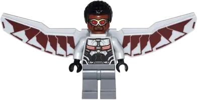LEGO Marvel Falcon Light Bluish Gray and Dark Red Wings