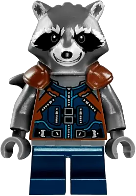 LEGO Marvel Rocket Raccoon Dark Blue and Reddish Brown Outfit