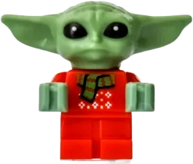 LEGO Star Wars Din Grogu The Child Baby Yoda Red Christmas Sweater and Scarf