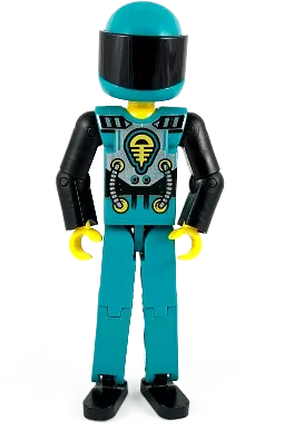 LEGO Racers Technic Figure Dark Turquoise Legs Dark Turquoise Torso with Yellow