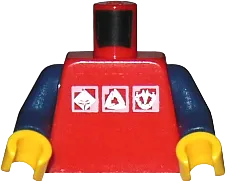 LEGO Creator Expert Red Shirt 3 Silver Logos, Dark Blue Arms